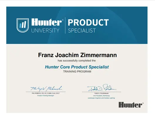 rasensprenger-hunter-qualifikation-product-specialist